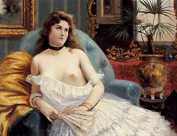A Lady Holding A Fan - view 1