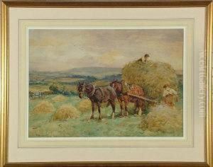 Haymaking In Glaisdale, Yorkshire by John Atkinson