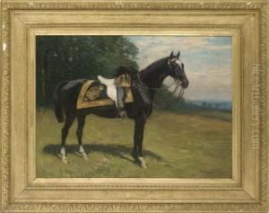 A Regimental Horse Of The 1st Life Guards, In An Extensivelandscape A Regimental Horse Of The 1st Life Guards, In An Extensivelandscape