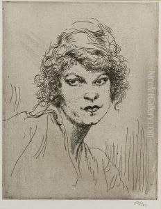 A Girl's Head (campbell Dodgson 67) by John Augustus Atkinson