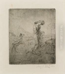 The Little Shepherdess (campbell Dodgson 82) by John Augustus Atkinson