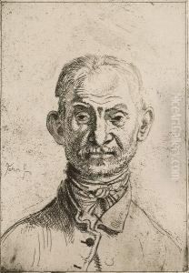 Head Of A Gypsy (walter Boswell) (campbell Dodgson 33) by John Augustus Atkinson