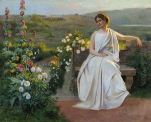 Late afternoon in the garden by Jean Beauduin