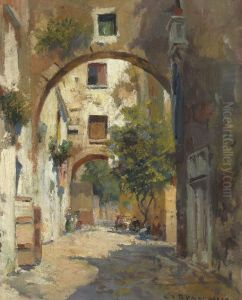 A Shady Street in Naples by Carlo Brancaccio