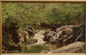 Militaire A La Peche Vers Tunis by Albert Aublet