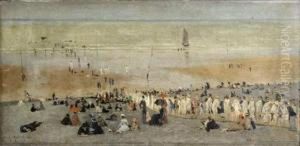 Scene De Plage by Albert Aublet