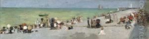 Scene De Plage by Albert Aublet