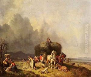 Loading The Hay-Wagon by Heinrich Burkel