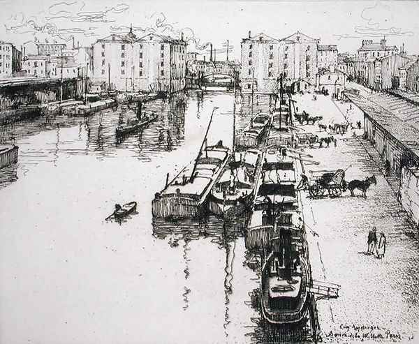 Bassin de la Villette, from 'Du Ier au XXeme- Les Arondissements de Paris...' 1903 - view 1