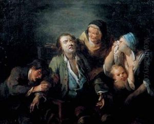 La Famille Autour Du Patriarche
Papier Maroufle Sur Toile, Portant Au Dos Une Inscription A La Plume : "cabinet De M. by Etienne Aubry