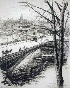 Pont St. Louis, from 'Du Ier au XXeme- Les Arondissements de Paris...', 1903 by Eugene Bejot