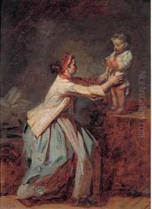 Une Jeune Mere Et Son Enfant by Etienne Aubry