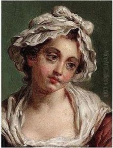 Portrait Of A Young Girl by Etienne Aubry