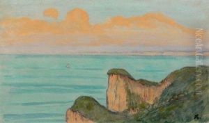 Le Val Saint Nicolas, Vue Sur Les Falaises De Dieppe by Jean-Francis Auburtin