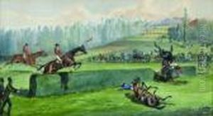 Grand Steeple Chase Couru A La Marche Le 4 Avril 1852 : Chute De M. Tournon by Jonny Audy
