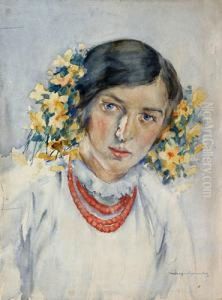 Portret Dziewczyny by Aleksander Augustynowicz