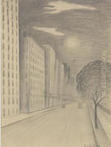 Moonlight On Fifth Avenue by George Copeland Ault