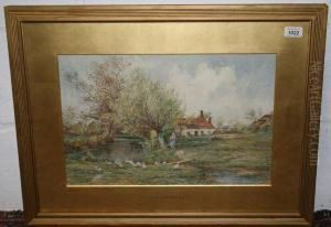 Girl In A Country Garden by James Aumonier