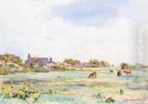 Cattle Grazing On A Common by James Aumonier