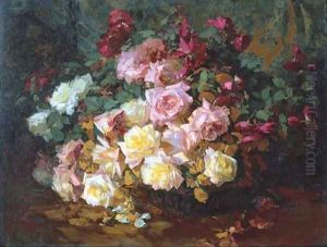 A Mixed Bouquet of Roses by Franz Bischoff