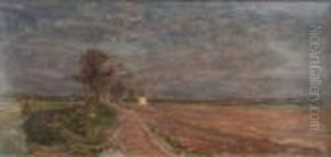 Traveller In A Landscape by James Aumonier