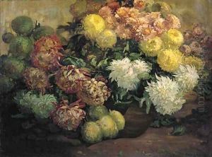 Chrysanthemums by Franz Bischoff