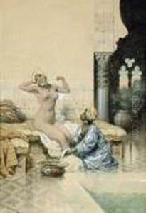 Le Bain Au Harem by Giuseppe Aureli