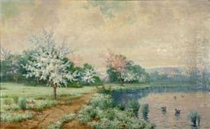 Paisaje Con Lago. by Giuseppe Aureli