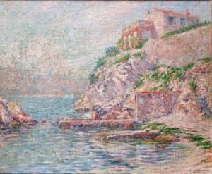 Villa Surplombant Un Rivage Mediterraneen by Henri Aurrens