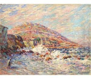 Pecheurs En Bord De Mer. by Henri Aurrens