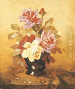 Still Life with Roses by Franz Bischoff