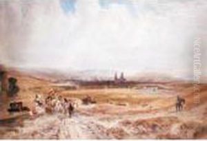 View Of Rouen With Figures In The Foreground View Of Rouen With Figures In The Foreground