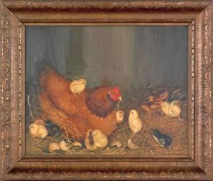 A Hen And Thirteen Chicks by Ben Austrian
