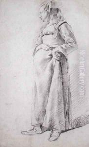 A Standing Peasant Woman by Cornelis (Pietersz.) Bega