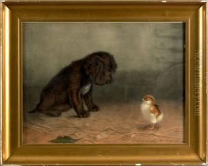 A Puppy And Chick by Ben Austrian
