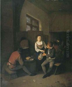 Peasants in a tavern by Cornelis (Pietersz.) Bega