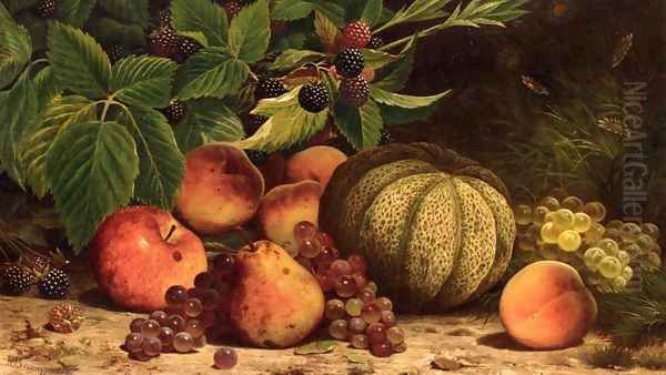 Still Life with Melon, Grapes, Peaches, Pears and Black Raspberries - view 1