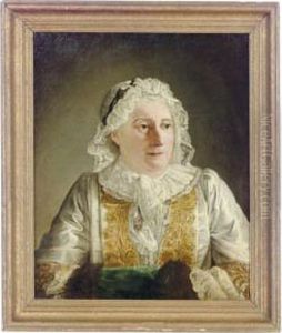 Portrait Of Madame Crozat, Half-length, In A White Dress And Bonnet