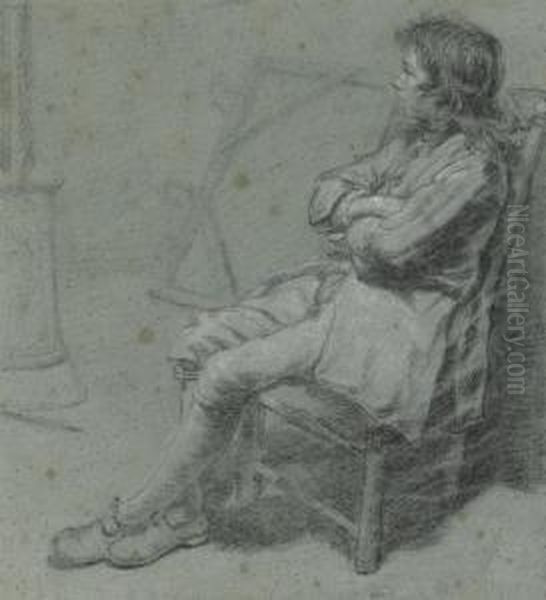 A Boy Seated In A Painter's Studio - view 1