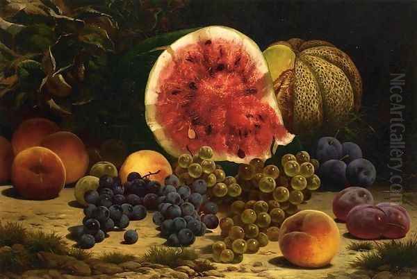 Still Life with Watermelon, Grapes, Peaches, Plums and Plums - view 1