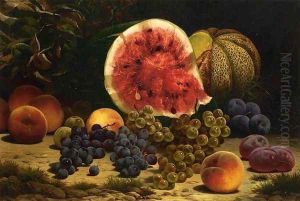 Still Life with Watermelon, Grapes, Peaches, Plums and Plums