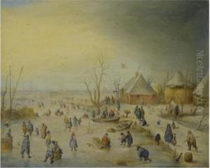A Winter Landscape With Kolf 
Players, Skaters And Numerous Otherfigures On A Frozen River Near An 
Inn, An Extensive Landscapebeyond
