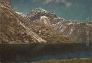 A Mountain Lake by Vittorio Avondo