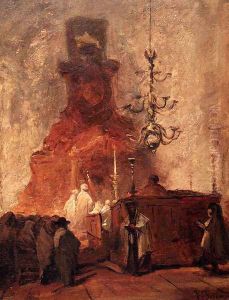 A Synagogue Interior: The Askenazi Synagogue, The Hague by Johannes Bosboom