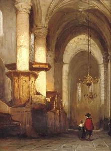 Interior of the St. Laurens- or Grote Kerk in Alkmaar by Johannes Bosboom