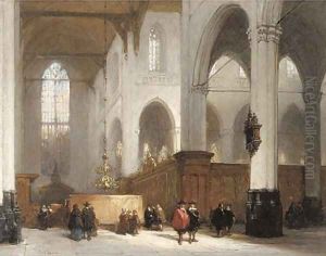 A luminous church interior by Johannes Bosboom