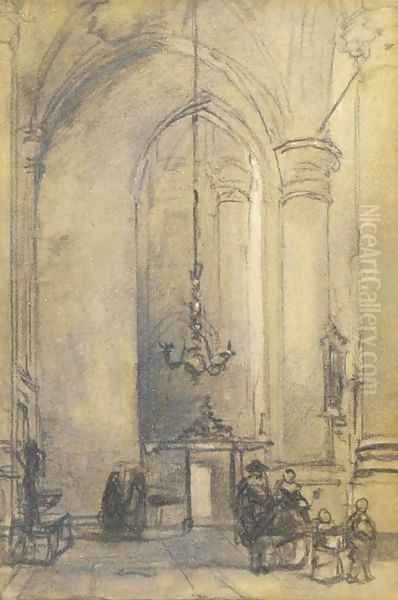 Figures in a church - view 1