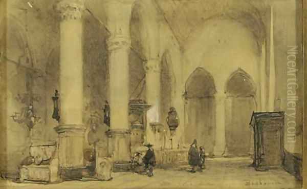 In de kerk te Edam a church interior - view 1