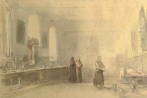 In the monastry by Johannes Bosboom