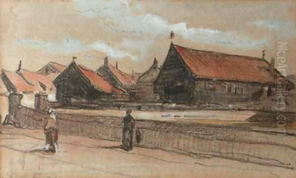 Townsfolk in a Dutch street - view 1